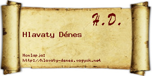 Hlavaty Dénes névjegykártya